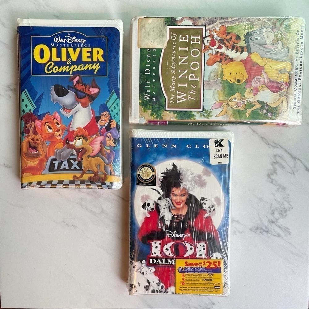 Walt Disney Masterpiece Collection Bundle Vhs Clamshell Tapes Vintage